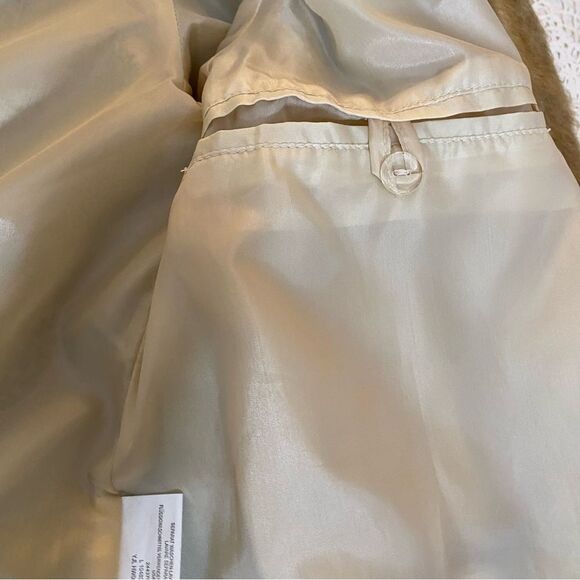 Vintage HELENA VERA Coat Faux Fur V-Neck Pockets European Women M 38 Brown Beige - Picture 10 of 15